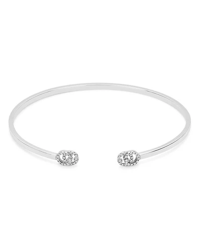 18K White Gold GG Running Diamond Cuff Bracelet