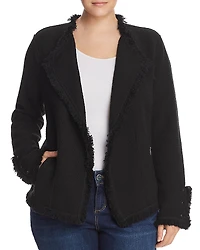Nic+Zoe Plus Fringe Mix Knit Jacket