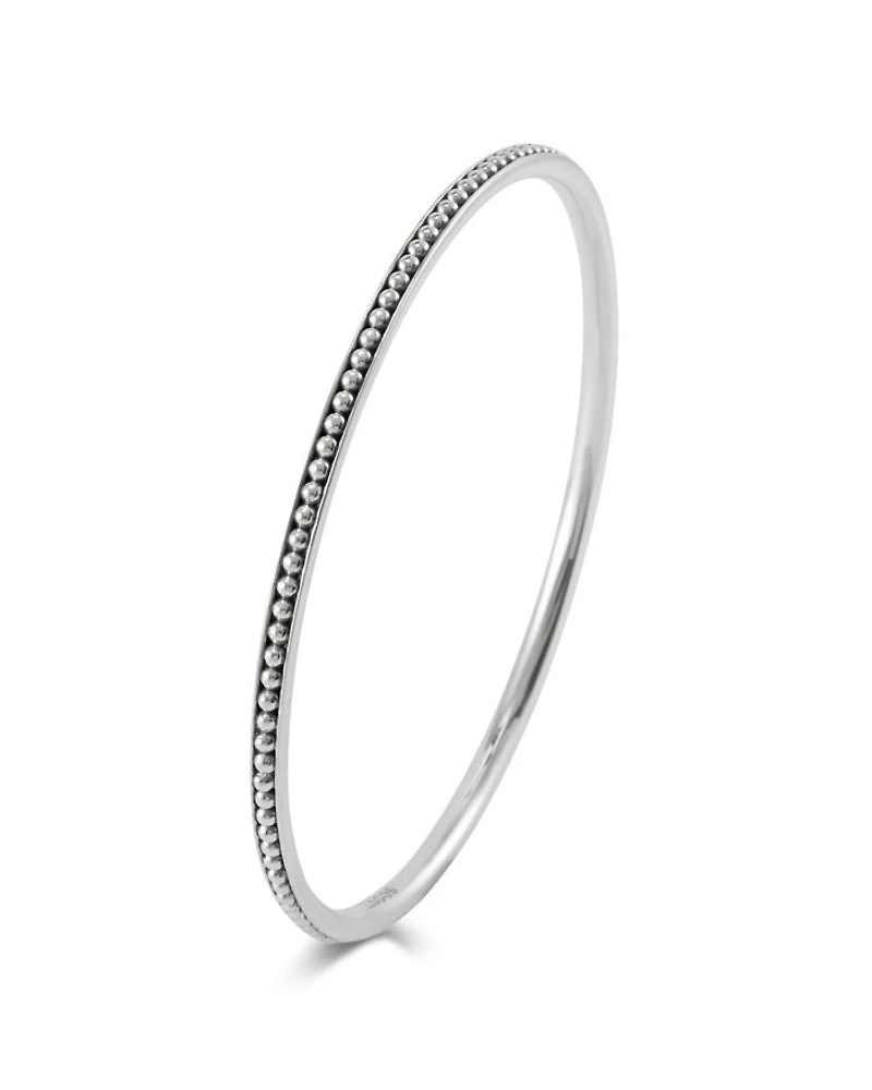 Sterling Silver Caviar Bangle Bracelet