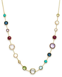 Ippolita 18K Yellow Gold Lollipop Lollitini Clear Quartz, Mother of Pearl, Green Gold Citrine, Peridot, Green Agate, Blue Topaz, Turquoise, London Blue Topaz, Amethyst & Pink Tourmaline Short Necklace