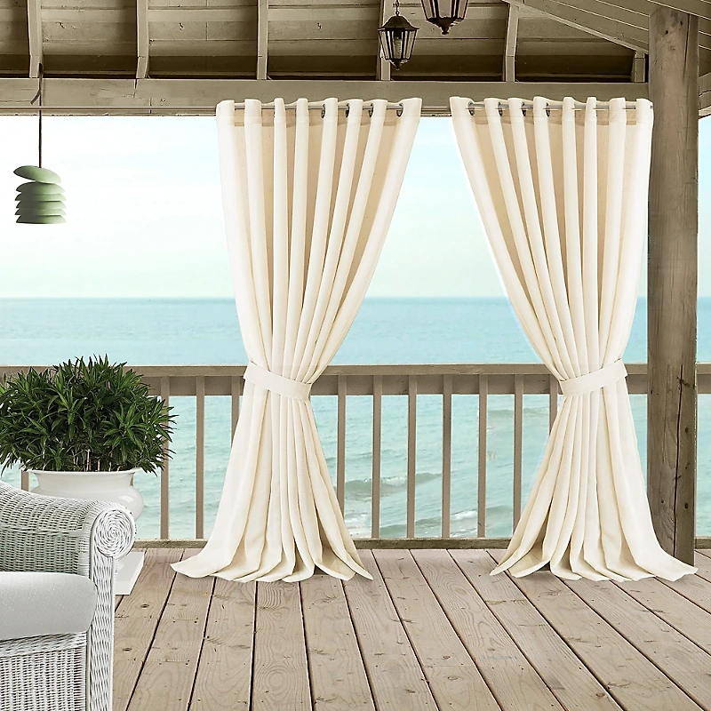 Elrene Home Fashions Carmen Sheer Indoor/Outdoor Tieback Curtain Panel