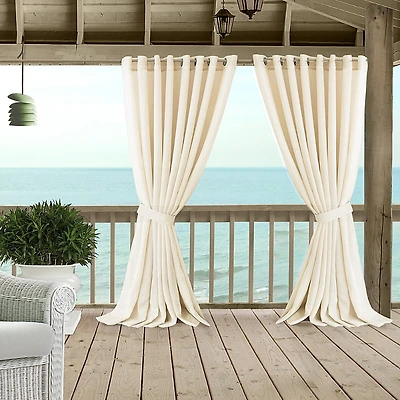 Elrene Home Fashions Carmen Sheer Indoor/Outdoor Tieback Curtain Panel