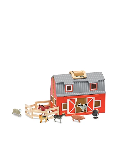 Melissa & Doug Fold & Go Wooden Barn - Ages 3+
