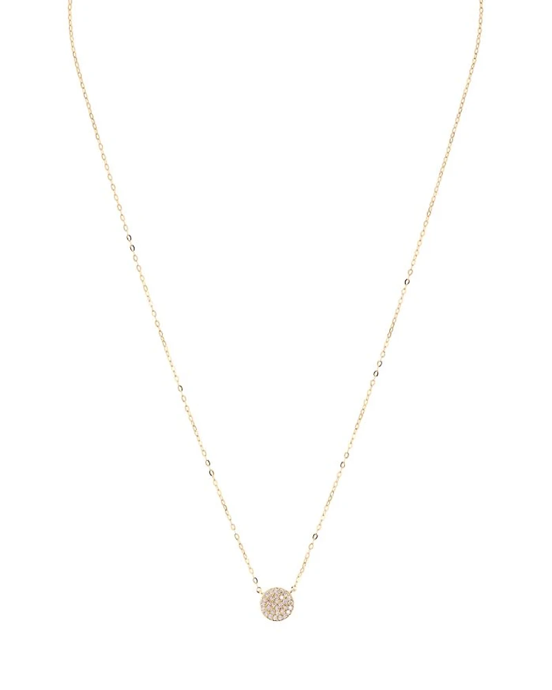 Small Circle Pendant Necklace, 14"