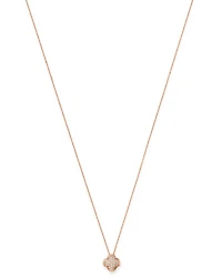 Pavé Diamond Clover Pendant Necklace in 14K Rose Gold, 0.08 tcw