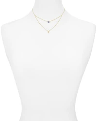 Double Strand Hamsa Pendant Necklace in 14K Gold-Plated Sterling Silver or Sterling Silver, 14"-16" - Exclusive