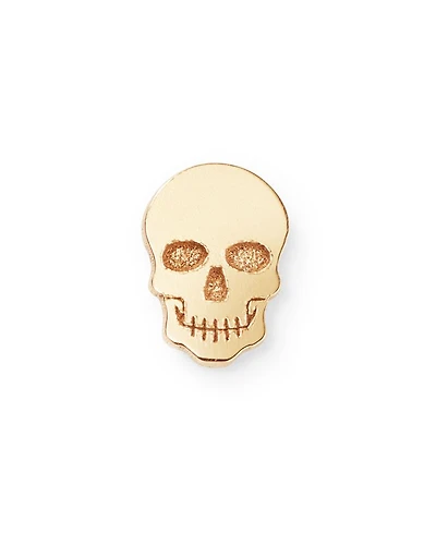14K Yellow Gold Single Itty Bitty Skull Stud Earring