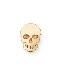 14K Yellow Gold Single Itty Bitty Skull Stud Earring