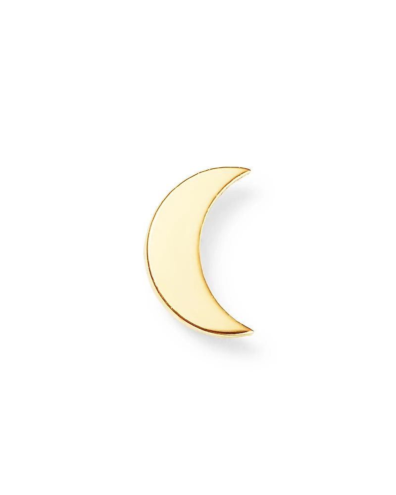 Zoe Chicco 14K Yellow Gold Single Itty Bitty Crescent Moon Stud Earring