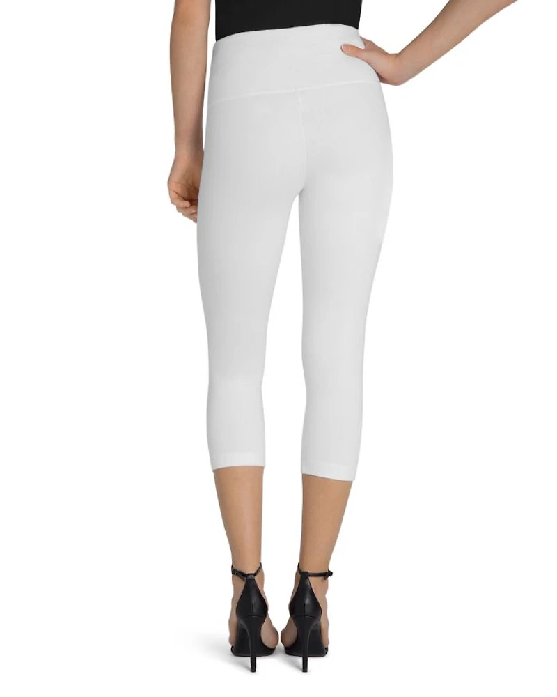 Denim Capri Leggings White
