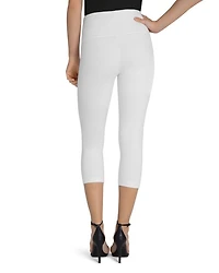 Denim Capri Leggings White
