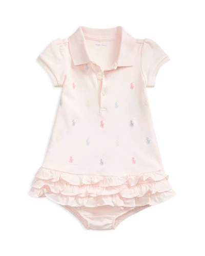 Girls' Ruffled & Embroidered Polo Dress with Bloomers - Baby