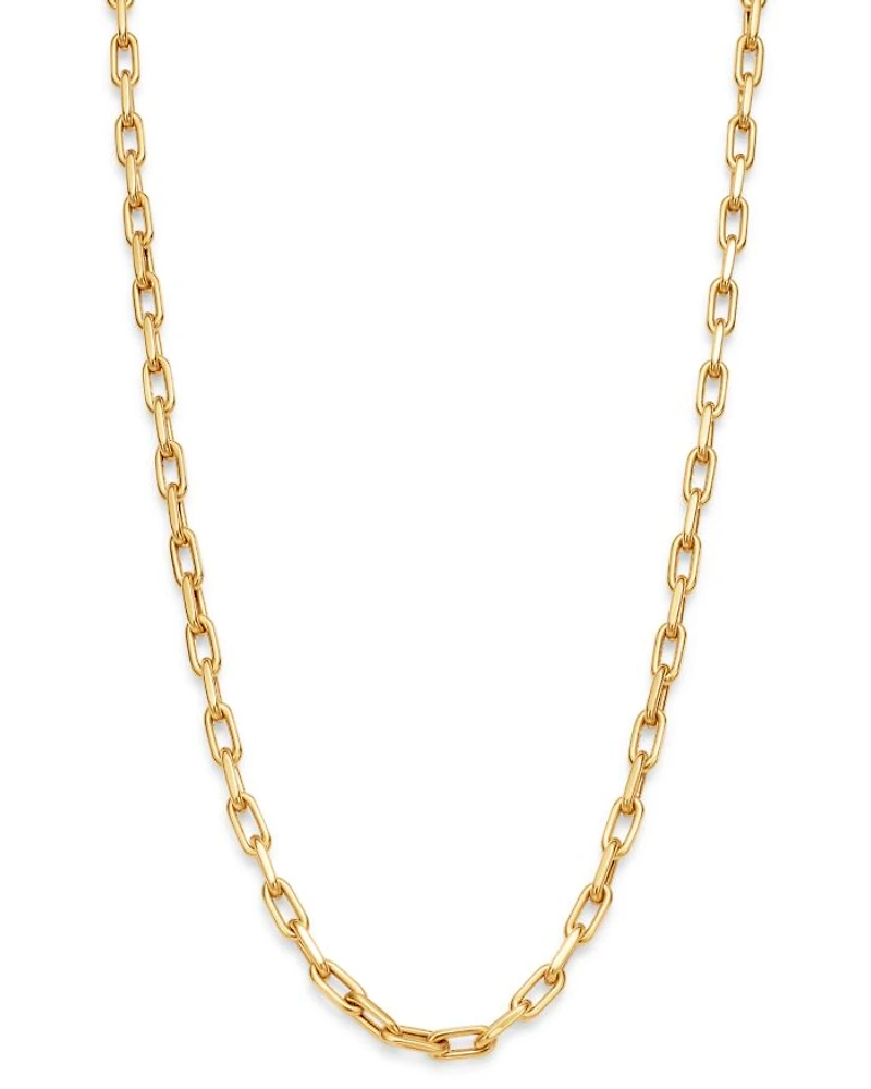 14K Yellow Gold Open Link Chain Necklace, 16"