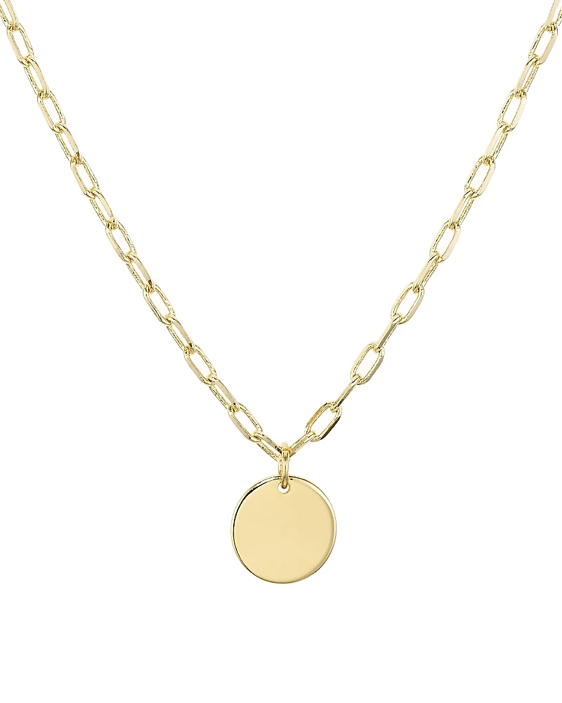 Aqua Circle Pendant Necklace, 18 - Exclusive