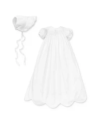 Kissy Girls' Scalloped Christening Gown & Bonnet Set - Baby