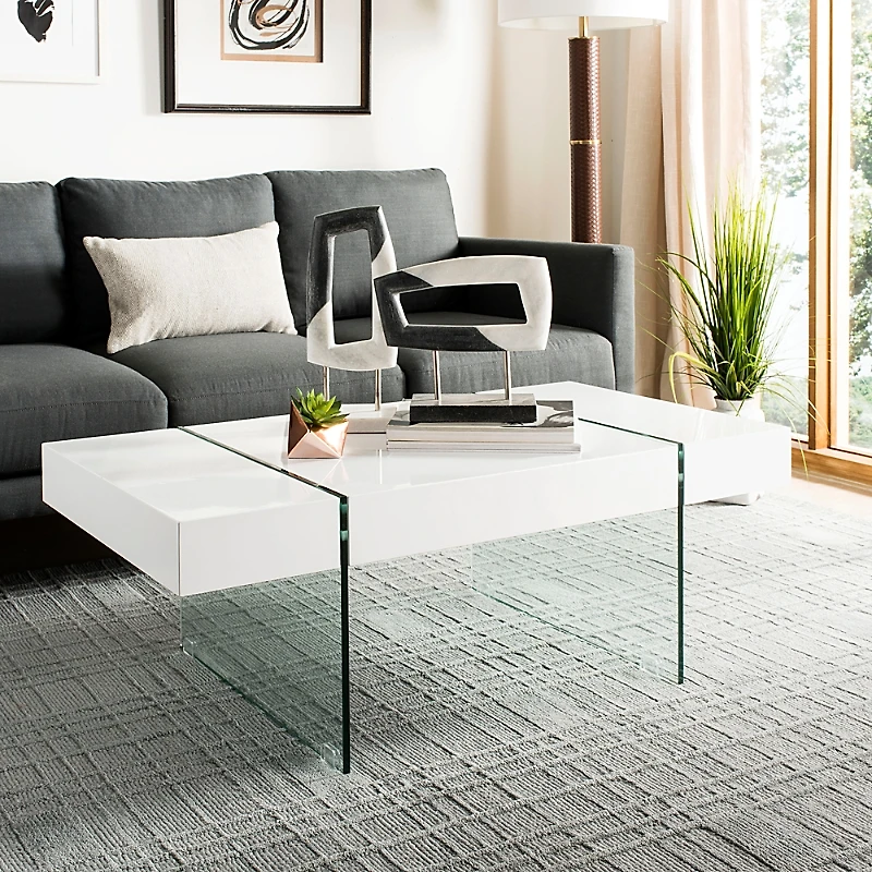 Safavieh Jacob Rectangular Glass Leg Modern Coffee Table