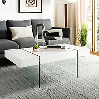 Safavieh Jacob Rectangular Glass Leg Modern Coffee Table