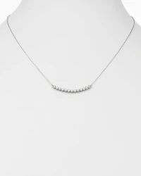 Diamond Bar Necklace in 14K White Gold, 0.75 tcw