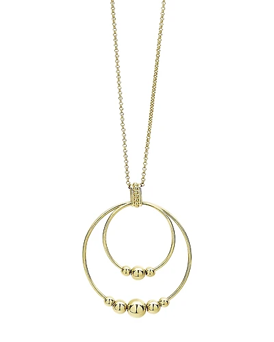 Lagos 18K Yellow Gold Caviar Gold Rolo Chain Pendant Necklace, 16-18