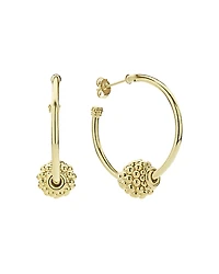 Lagos 18K Yellow Gold Caviar Gold Beaded Hoop Earrings