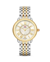 Michele Serein Mid Two-Tone Diamond Watch