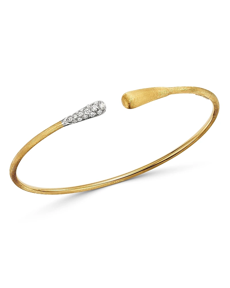 Marco Bicego 18K Yellow & White Gold Lucia Diamond Open Bangle Bracelet