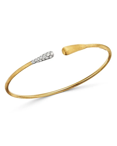Marco Bicego 18K Yellow & White Gold Lucia Diamond Open Bangle Bracelet