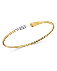 Marco Bicego 18K Yellow & White Gold Lucia Diamond Open Bangle Bracelet
