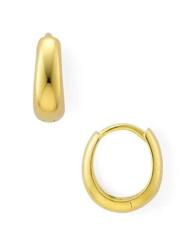 Puffy Huggie Hoop Earrings Sterling Silver or 18K Gold-Plated