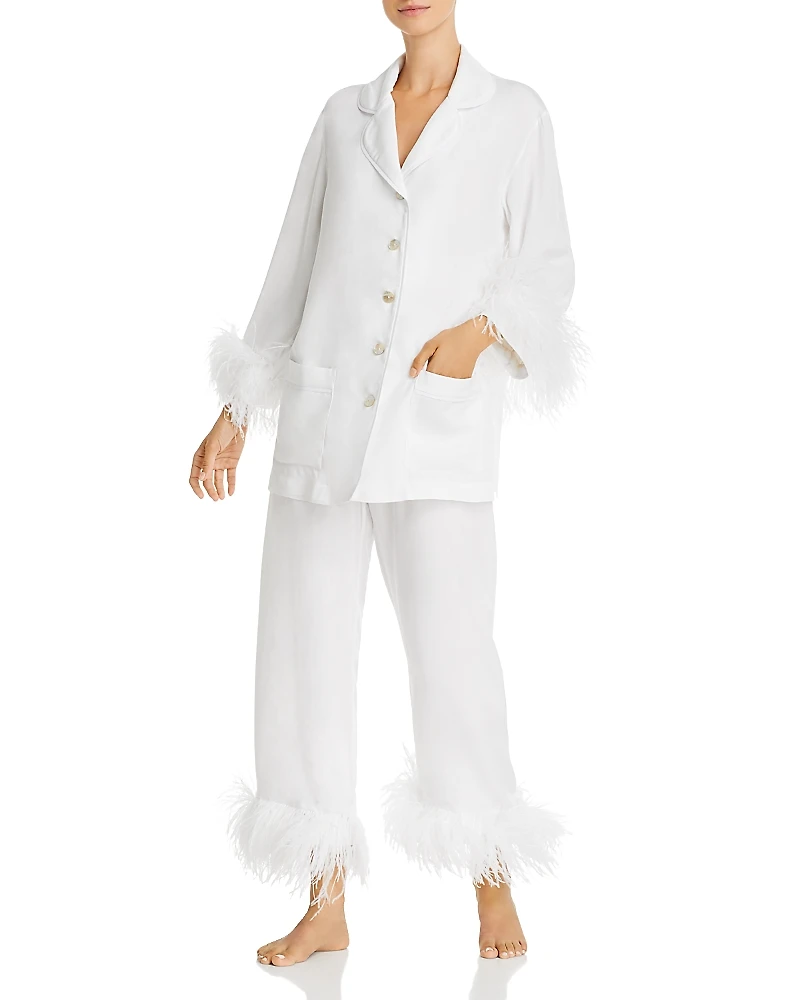 Sleeper Feather Trim Pajama Set - Exclusive