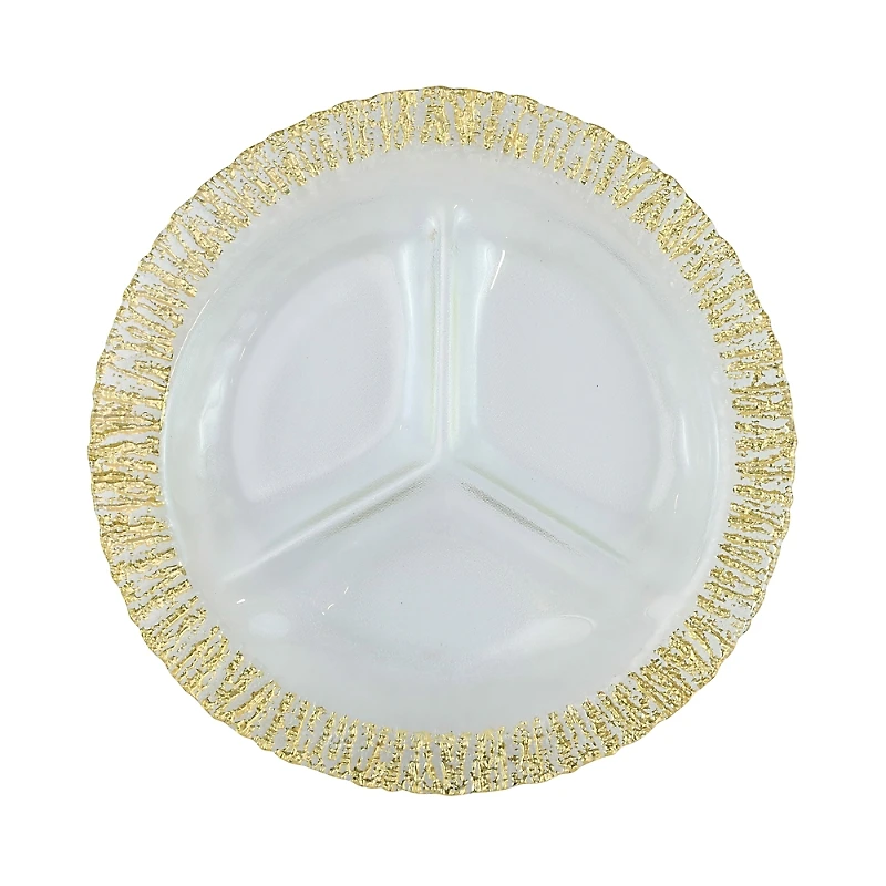 Vietri Rufolo Glass Three-Part Server