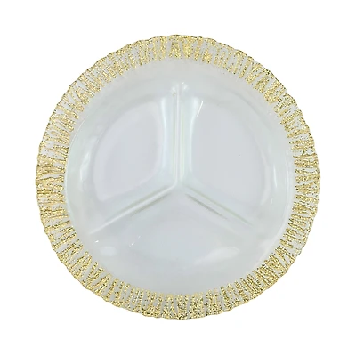 Vietri Rufolo Glass Three-Part Server