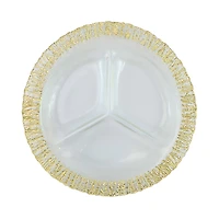 Vietri Rufolo Glass Three-Part Server