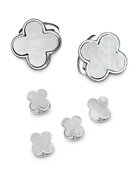 Sterling Silver & Mother-of-Pearl Clover Stud Set