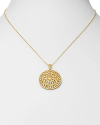 Diamond Medallion Pendant Necklace in 14K Yellow Gold, 1.50 tcw