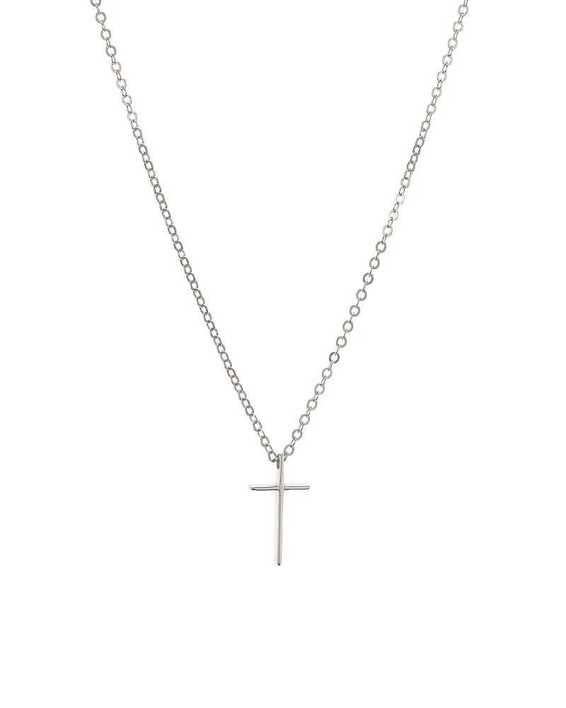 Bloomingdale's Fine Collection Swedged Cross Pendant Necklace