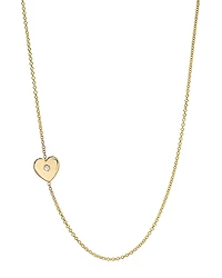 Zoe Lev 14K Yellow Gold Diamond Heart Station Necklace, 18