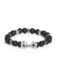 Men's Gancini Lava Beads Bracelet