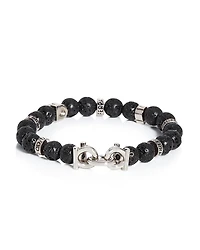 Salvatore Ferragamo Men's Gancini Lava Beads Bracelet