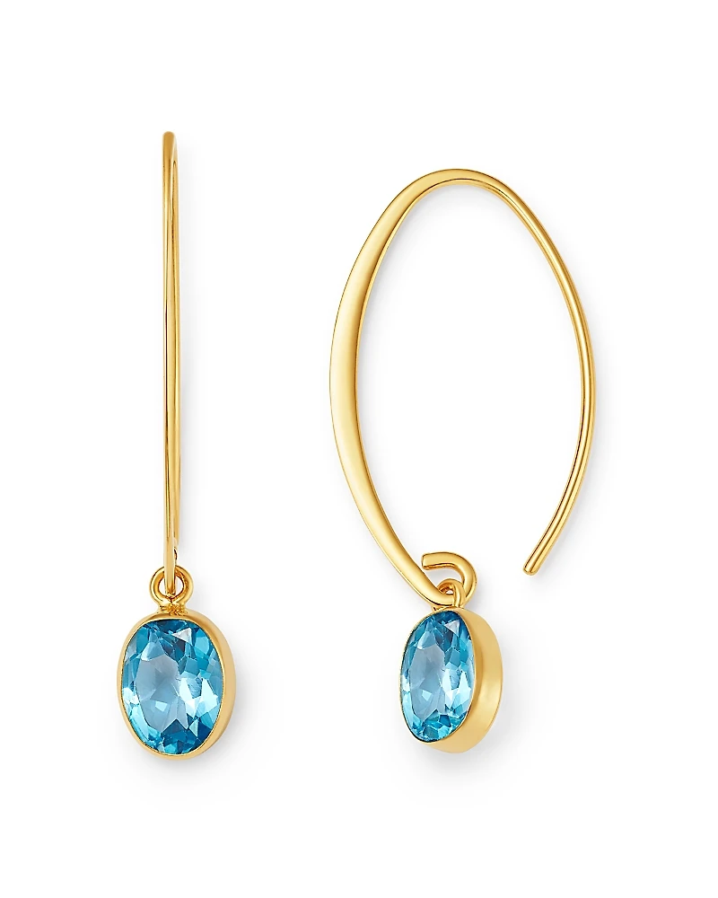 Bloomingdale's Fine Collection Blue Topaz Threader Earrings