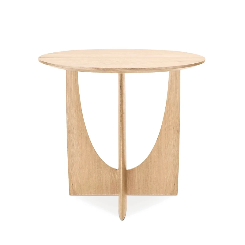 Ethnicraft Oak Geometric Side Table