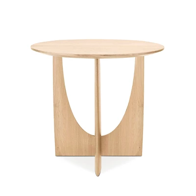 Ethnicraft Oak Geometric Side Table