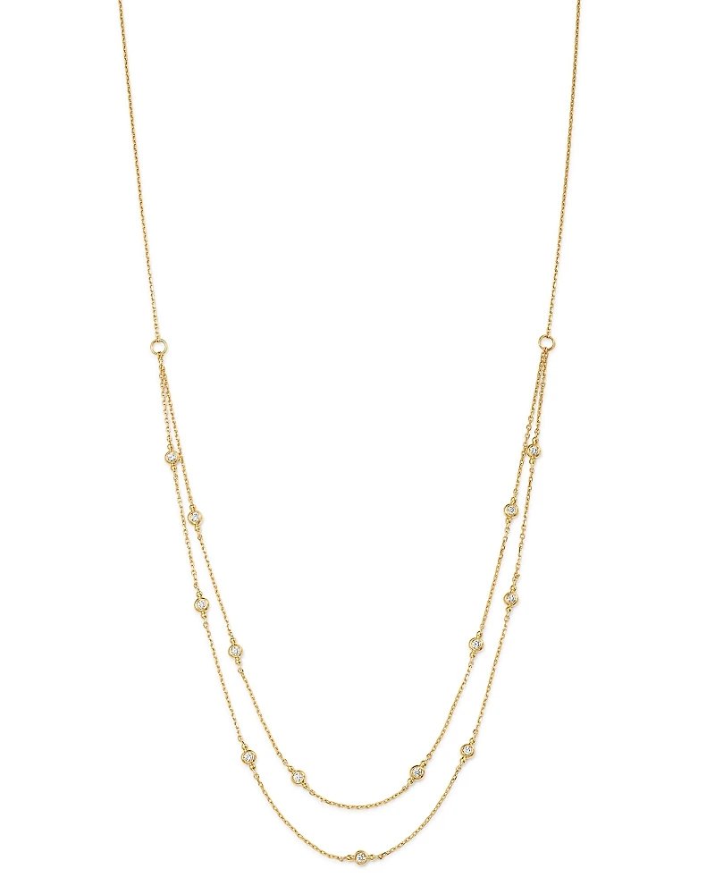 Bloomingdale's Fine Collection Diamond Double Strand Station Necklace