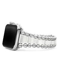 White Ceramic Smart Caviar Apple™ Watch Band, 38mm-42mm