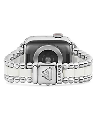White Ceramic Smart Caviar Apple™ Watch Band, 38mm-42mm