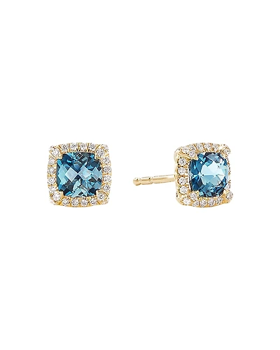 David Yurman Petite Chatelaine Pave Bezel Stud Earrings