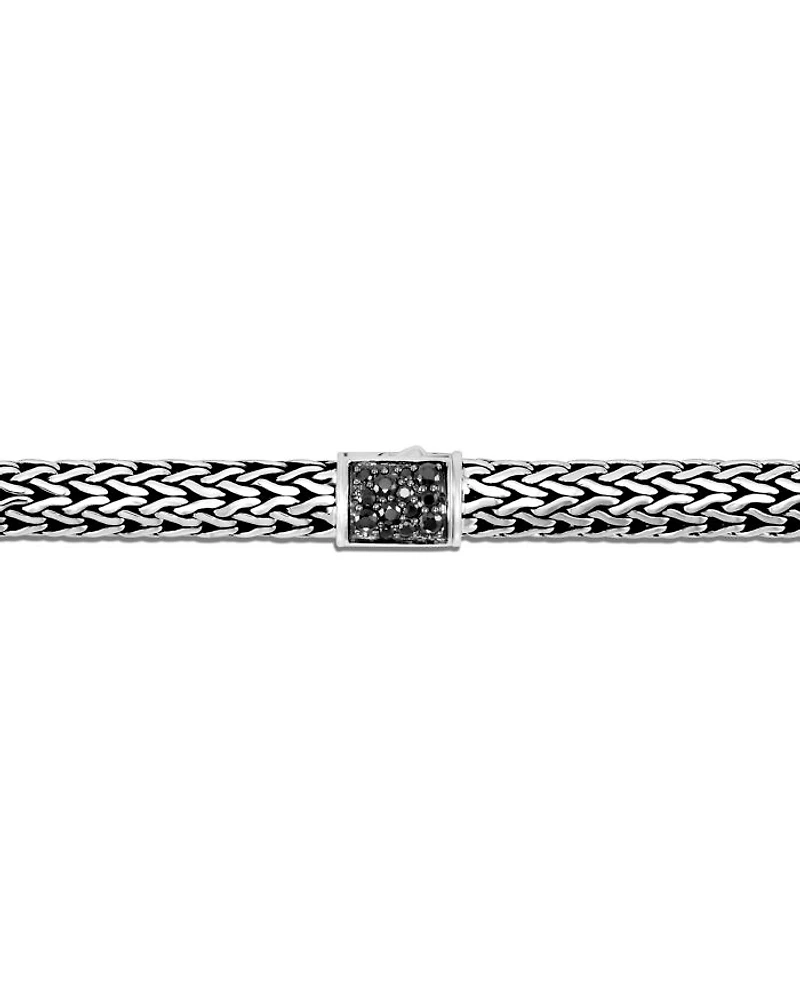 Sterling Silver Classic Chain Black & Blue Sapphire Reversible Bracelet