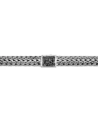 Sterling Silver Classic Chain Black & Blue Sapphire Reversible Bracelet