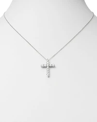 Diamond Cross Pendant Necklace in 14K White Gold