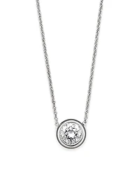 Roberto Coin 18K White Gold Bezel Diamond Solitaire Pendant, 16 - Exclusive